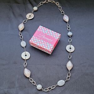 Premier Designs Silver Necklace with Elegant Disc Charms